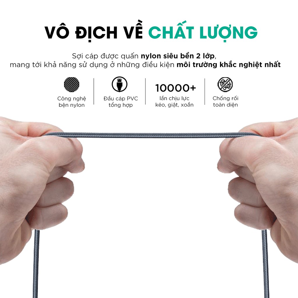 Cáp Sạc Micro USB Aukey CB-AM1 Siêu Bền Dài 1,2 Mét