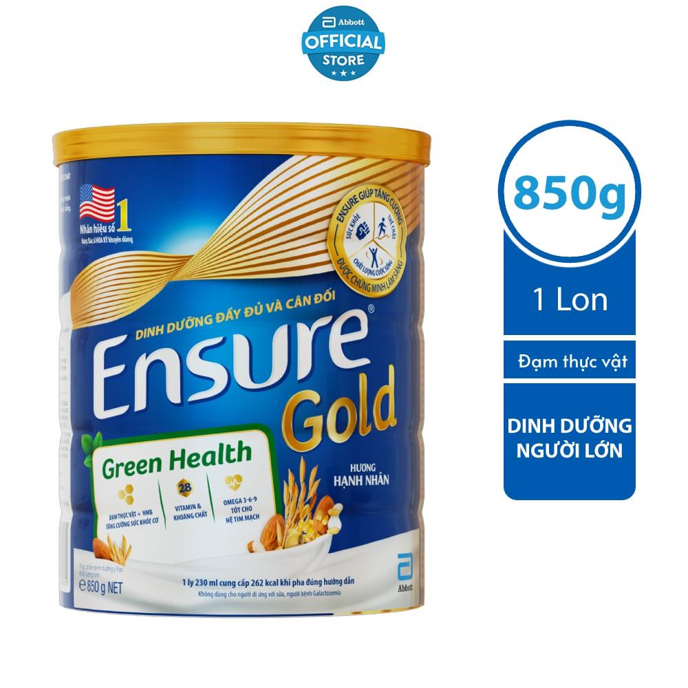 Sữa bột Ensure Gold Đạm thực vật 850g/lon