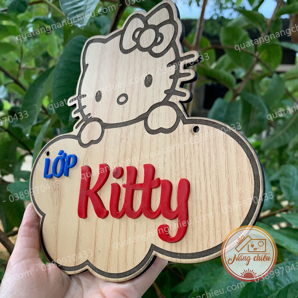 Bảng trang trí lớp học _ Lớp Kitty_ Bảng gỗ xinh giá rẻ