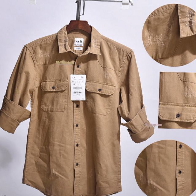 ÁO SƠ MI DENIM-Overshirt-VẢI NHẬP KHẨU-HÀN QUỐC