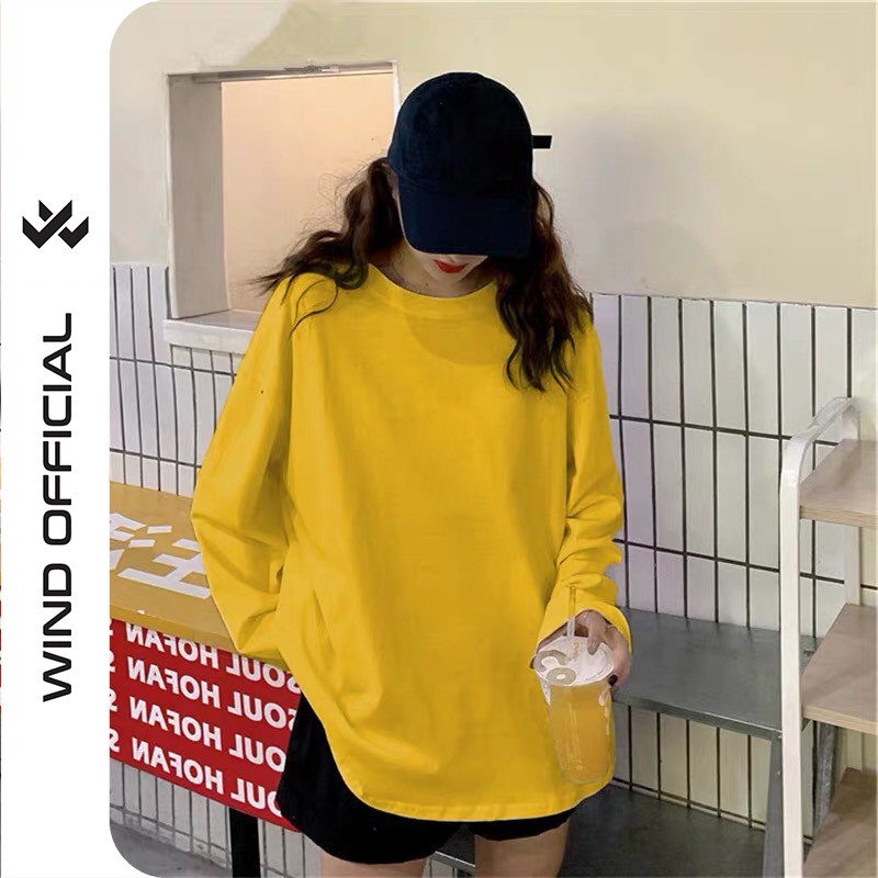 Áo thun tay dài WIND phông unisex form rộng Basic Long Tea sweater nam nữ ulzzang