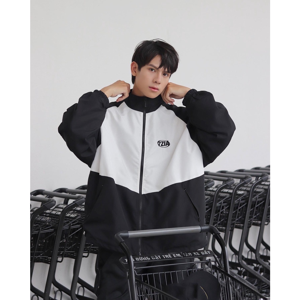 Áo khoác dù jacket 7zia, The midside vải dù 2 lớp, logo 7zia thêu, form ulzzang nam nữ phong cách.