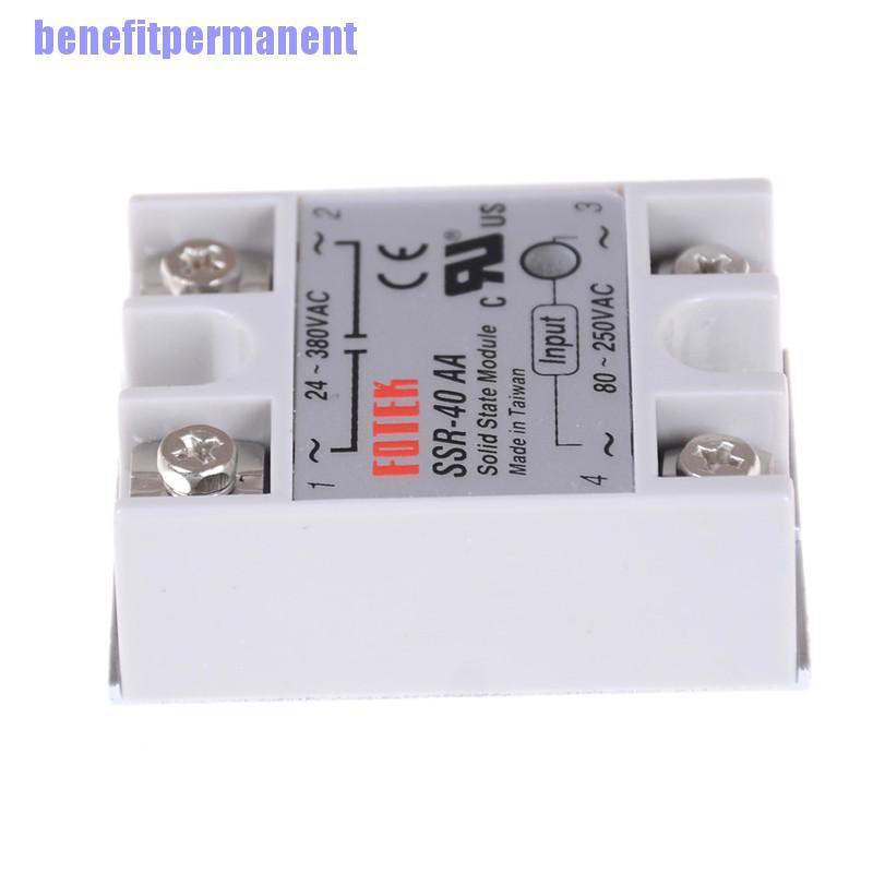 Benefitpermanent✹★ Solid State Relay Ssr-40Aa 40A Ac Relais 80-250V To 24-380Vac Ac Ssr