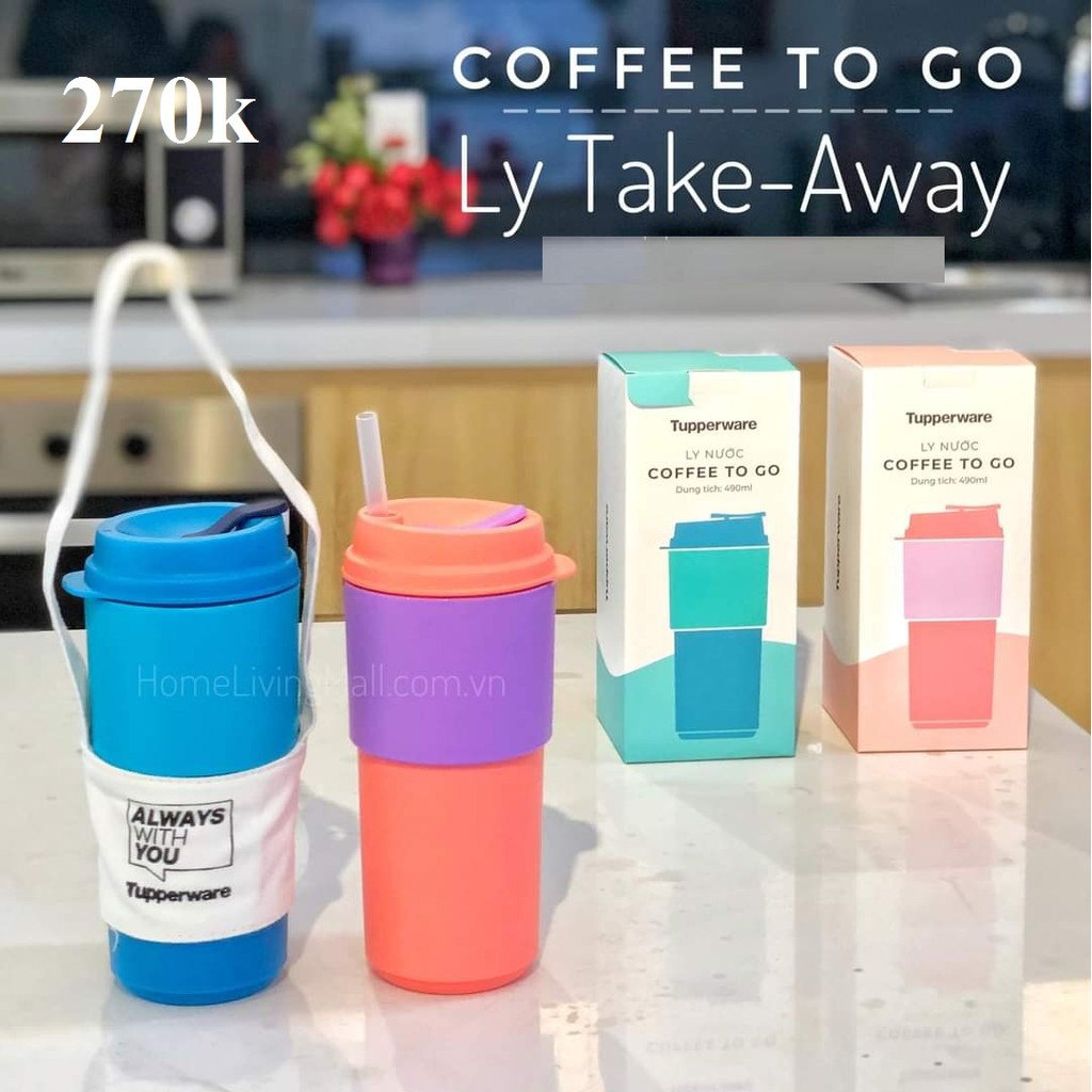 Ly Nước Mang Đi Tupperware Coffee To Go Dung Tích 490ml.