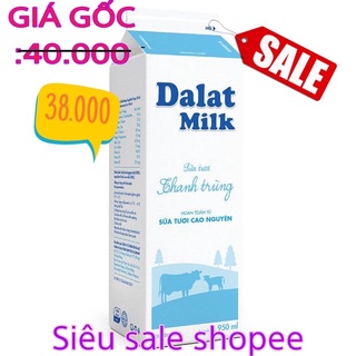 Thanh trùng 950ml Dalatmilk không đường date6/12