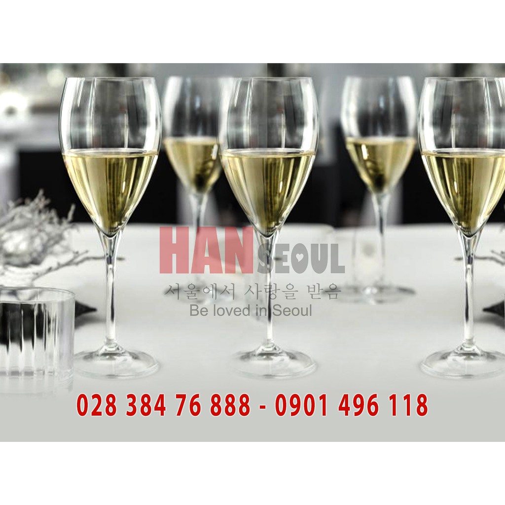 Bộ 6 Ly Pha Lê Rượu Vang Trắng RCR Của Ý Dòng Luxion ® Winedrop VINI BIANCHI 334ml (Goblet For White Wines)