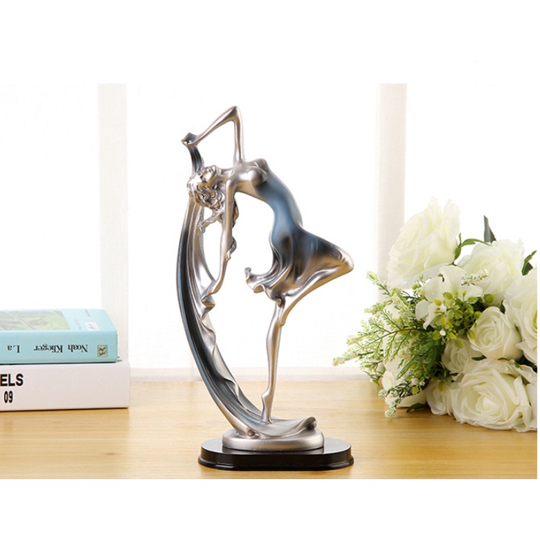 Tượng cô gái trang trí đang khiêu vũ phong cách BẮC ÂU decor nhiều không gian nội thất, trưng bày quà tặng cao 22cm