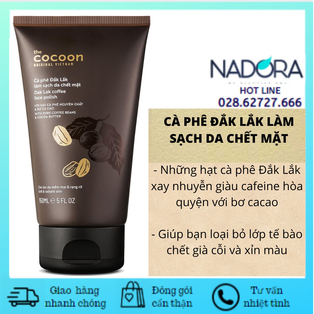 Tẩy Da Chết Mặt Chiết Xuất Cà Phê Đắk Lắk Cocoon (150ml)