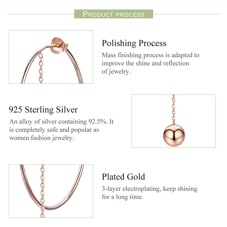 BAMOER Bông Tai TròN 100% BạC 925 Cho Nữ