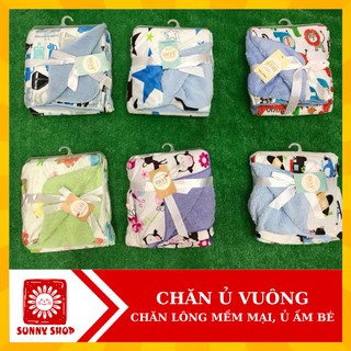 Chăn Ủ Lông 2 Lớp/ Mền nỉ vuông cho bé sơ sinh và trẻ em 80X100cm (ĐƯỢC CHỌN MẪU)