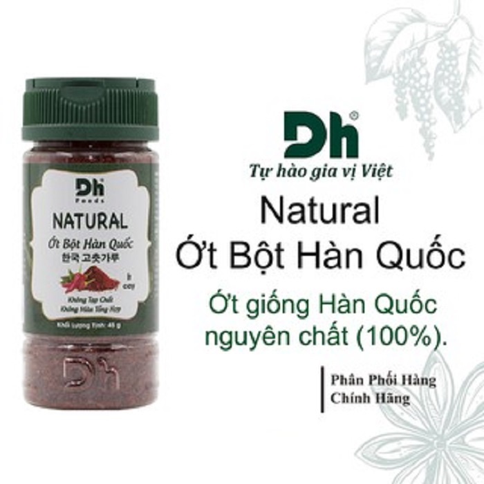 [COMBO 2 HŨ] Natural Ớt Bột Hàn Quốc DH FOODS (Shark tank) fine Foods 45gr hoàn toàn tự nhiên dùng để nấu các món ăn cay