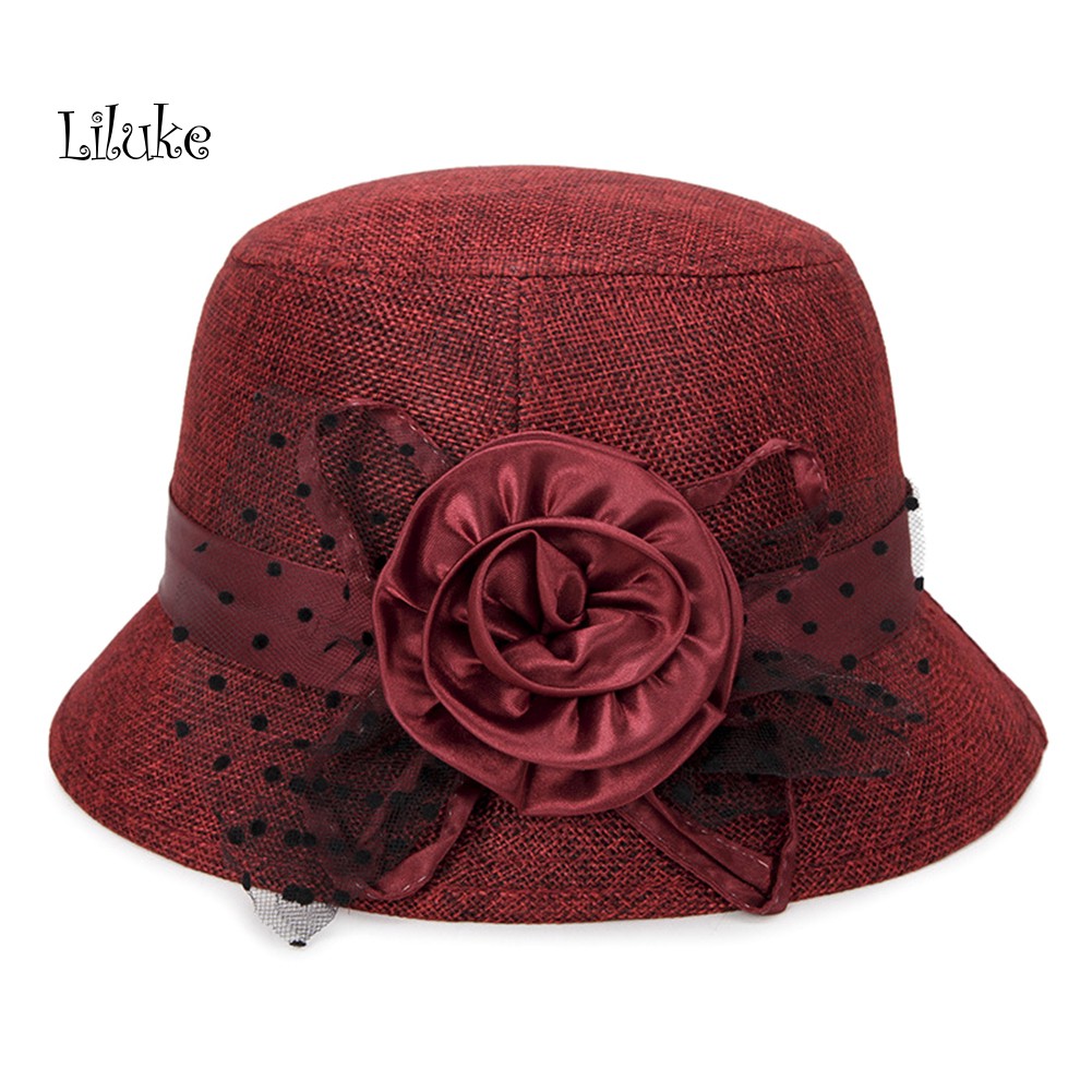 Nón Bucket Che Nắng Phối Lưới Họa Tiết Chấm Bi Cho Nữ