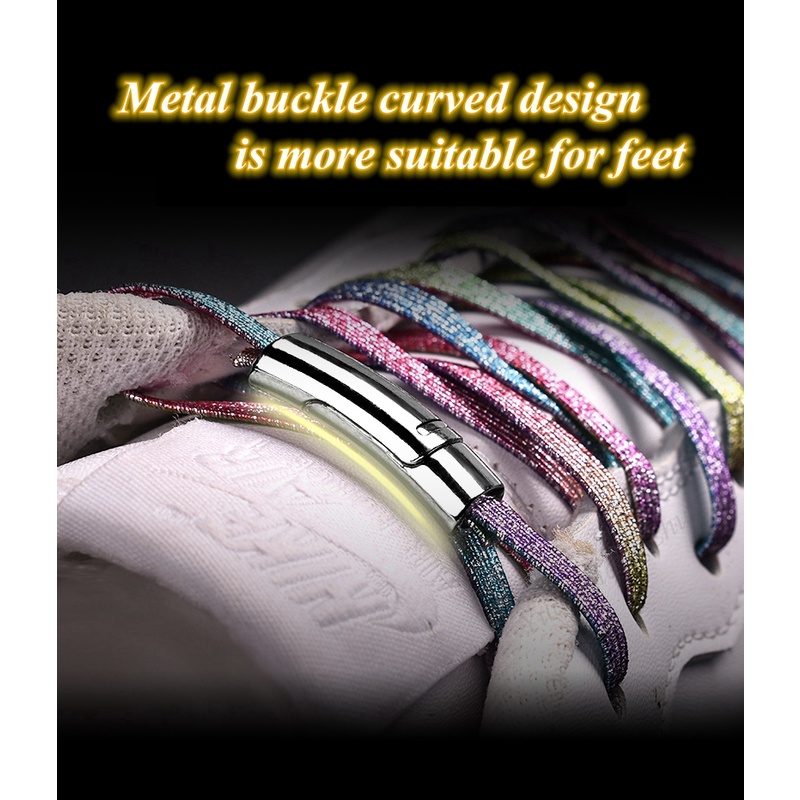 Dây Giày Không Cần Buộc Co Giãn Nhiều Màu Sắc Cho Trẻ Em Và Người Lớn