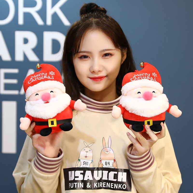 Set 2 búp bê nhồi bông hình ông già Noel tuần lộc
