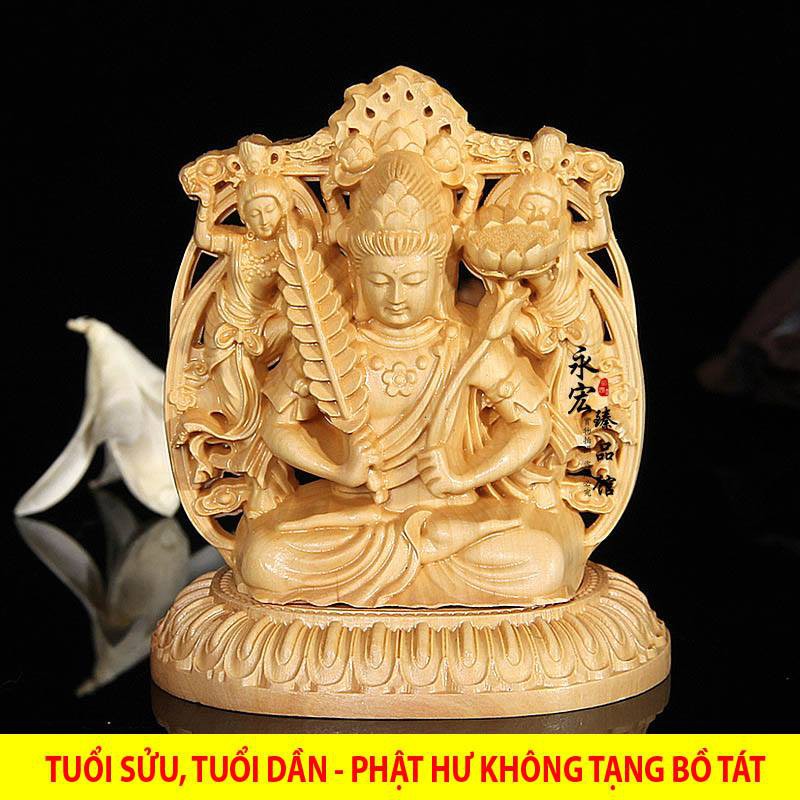 Tượng Phật Hư Không Tạng Bồ Tát Gỗ Hoàng Dương