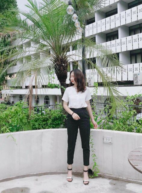 Quần Baggy kẻ sọc trẻ trung năng động ( ảnh thật)