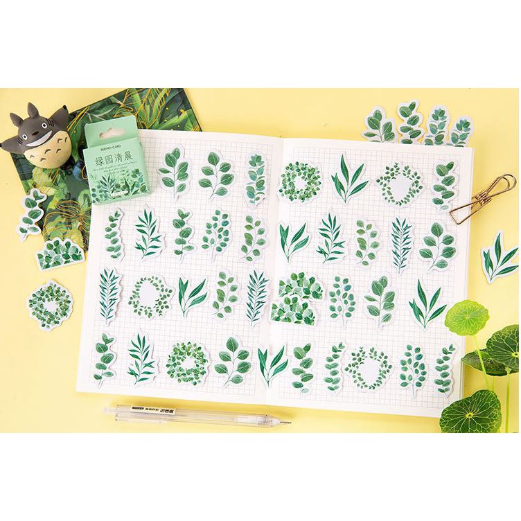 Bộ 45 Sticker Hàn Quốc hình Cây Cỏ dán trang trí E18