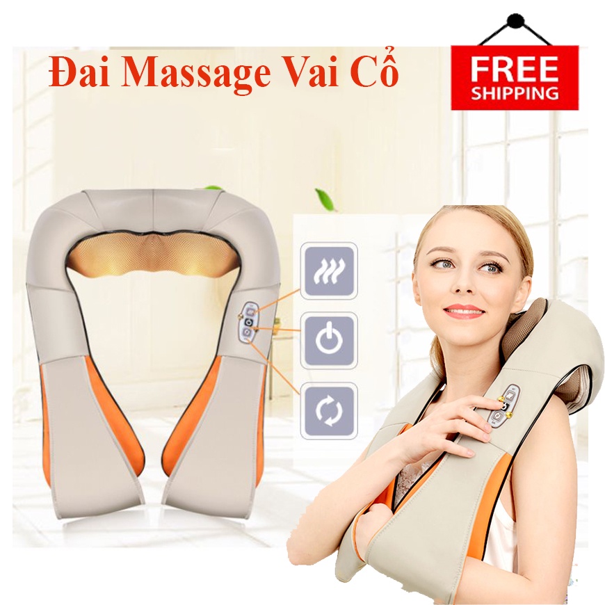 Máy Massage Vai Cổ Gáy. Đai massage cổ chống đau mỏi, lưu thông tuần hoàn máu tốt. Nhẹ nhàng xoa bóp