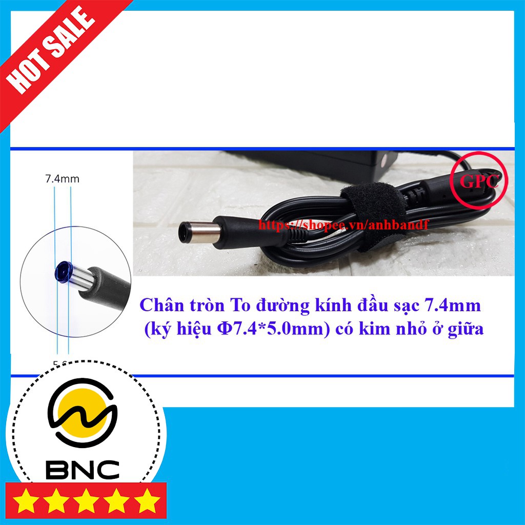 [ZIN] Sạc Laptop DELL E6410 E6400 OUTPUT 19.5V - 4.62A (90w) Chân Kim To đường kính đầu sạc 7.4mm - Nhập Khẩu New