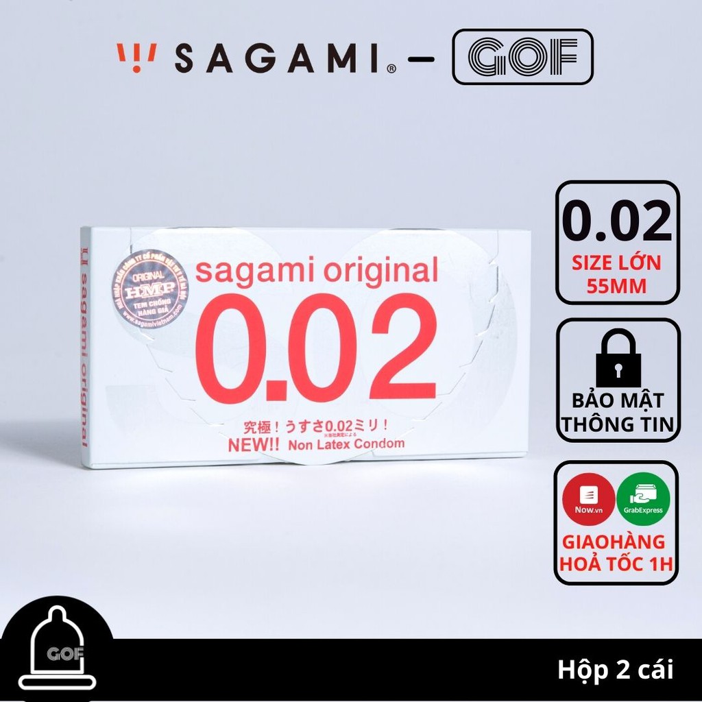 Bao cao su Sagami Original 002 size lớn - Bao cao su 002mm Nhật Bản Hộp 2 Cái bcs  – GoF Store