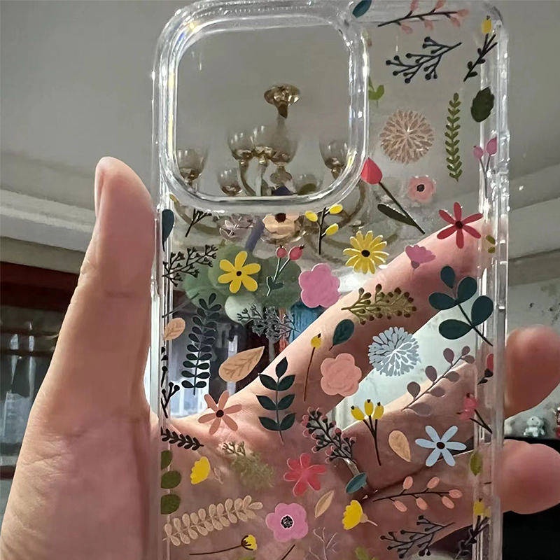 Ốp điện thoại hình hoa lá toàn diện chống rơi thích hợp cho Iphone 12 Promax 13 Xr/xs 7/8plus 11 Onwl