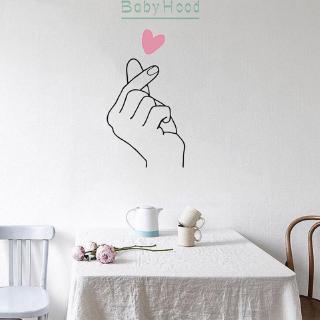 Miếng dán họa tiết biểu tượng tay thả tim trang trí tường sáng tạo độc đáo