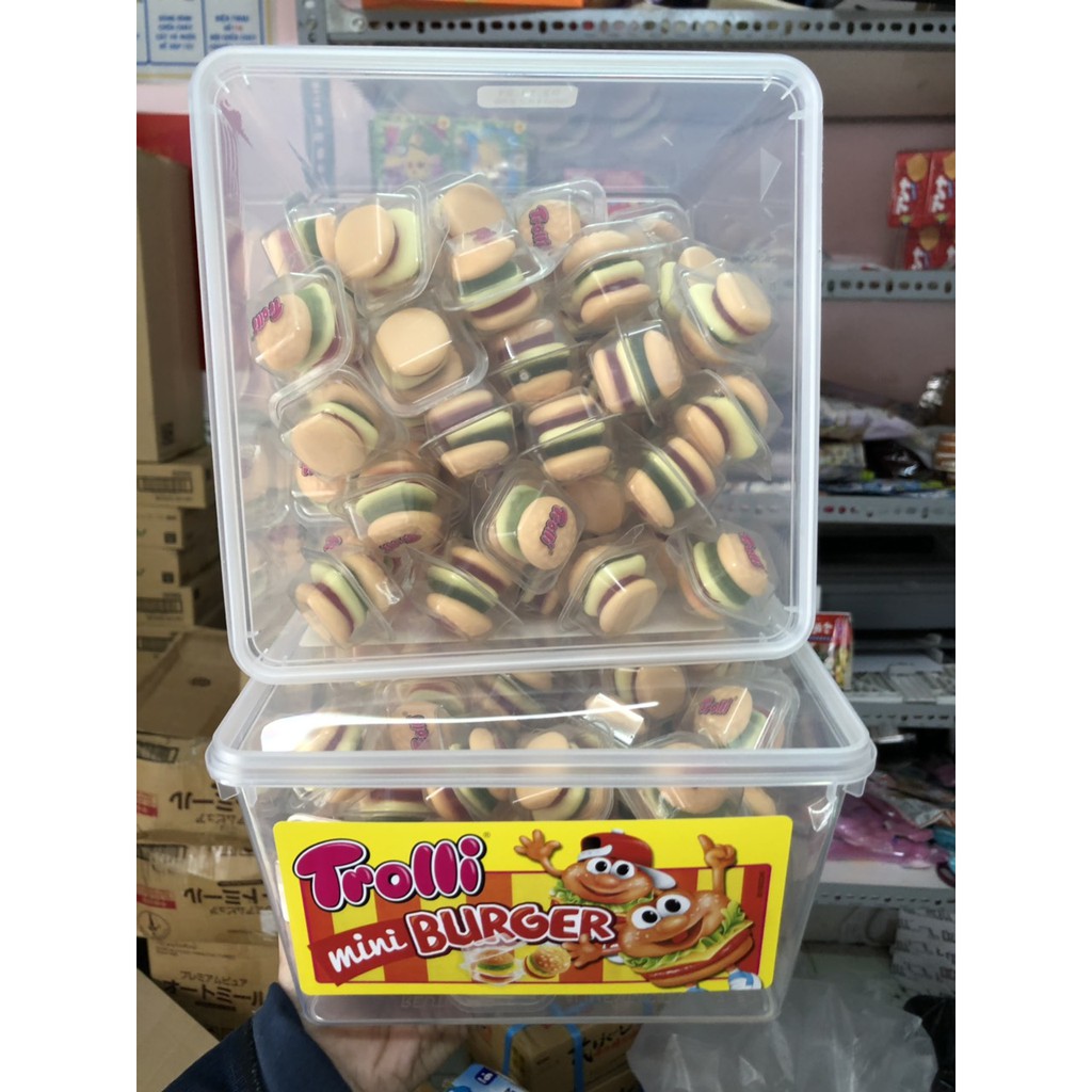 (HSD: 6/21) Kẹo dẻo Trolli Mini Burger của Đức, 1cái