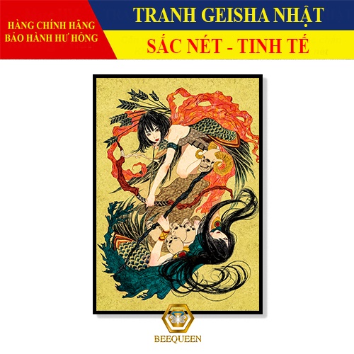 20 Mẫu Tranh Geisha Trang Trí Nhà Hàng, Tiệm Xăm Tattoo Phong Cách Nhật Bản Xưa