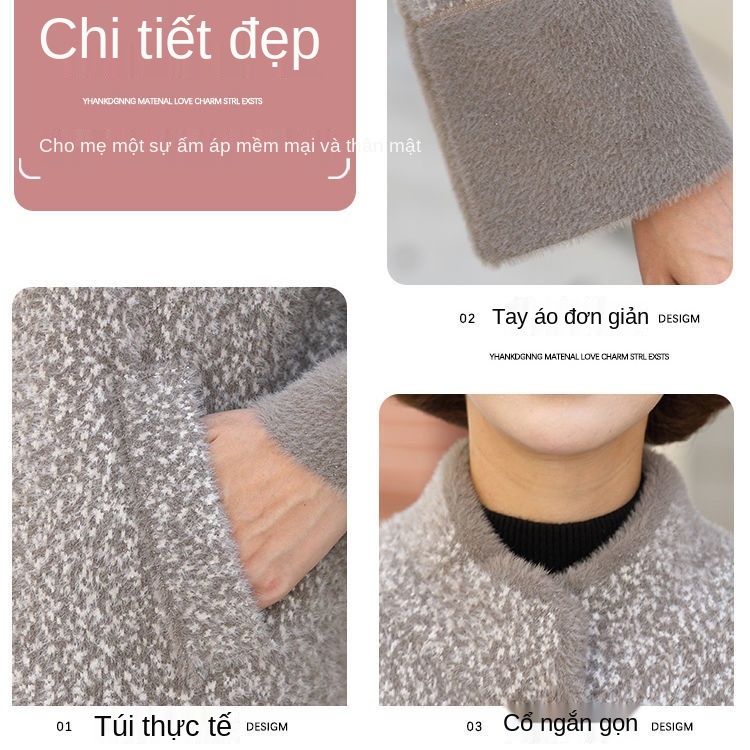 Quần áo của mẹ, áo khoác nhung dày giả lông chồn | BigBuy360 - bigbuy360.vn