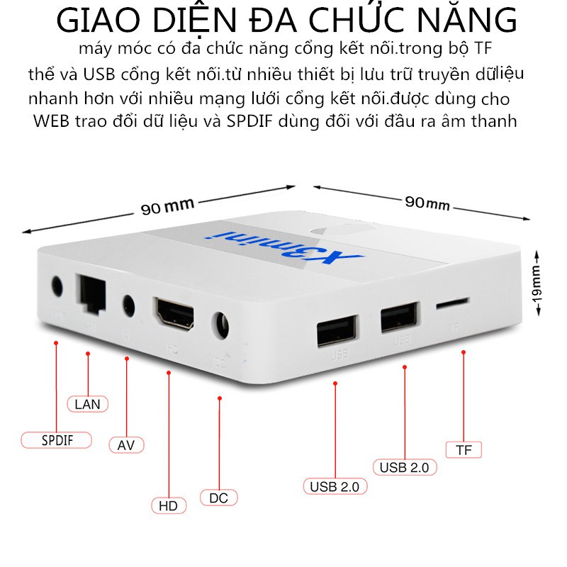 tivi box Rockchip RK3229 X3mini 2G+16G android box Phỏng theo phiên bản Việt hóa của android9.0 android tv box
