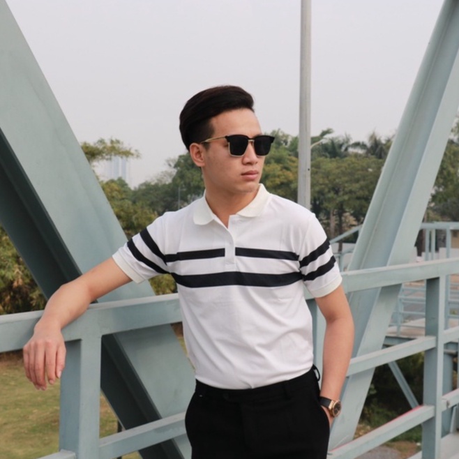 Áo Polo Nam Phối Kẻ Ngang Trước Ngực Chất Cotton Cá Sấu Cao Cấp Thoáng Mát Thấm Hút Mồ Hôi - AC109 SHOP BÁN SI