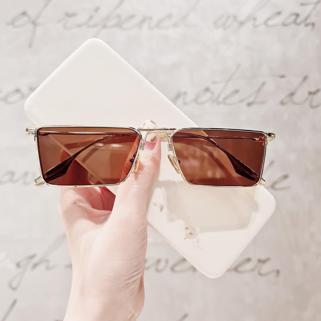 Mắt kính thời trang form vuông 583 Chuôi kim loại phong cách Sang Chảnh Style Hàn Quốc