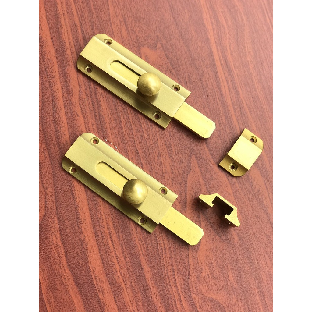 Chốt cửa bằng đồng thau dài 12cm x 4,5cm, chốt cổng bằng đồng đúc - rùa