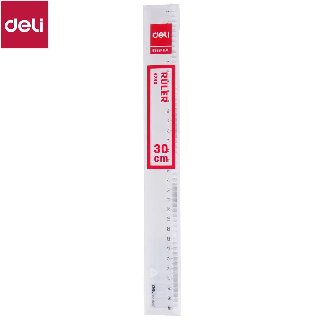 Thước kẻ 30cm Deli, trong suốt - 2 chiếc - E6230 [Deli]