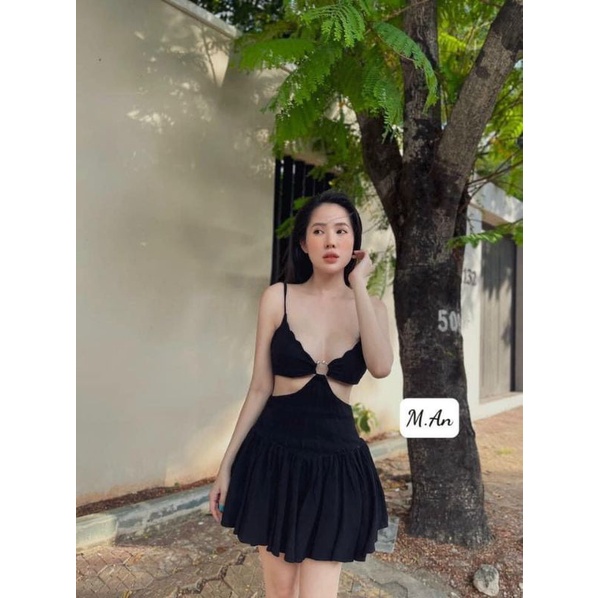 váy hai dây cúp khoét eo | BigBuy360 - bigbuy360.vn