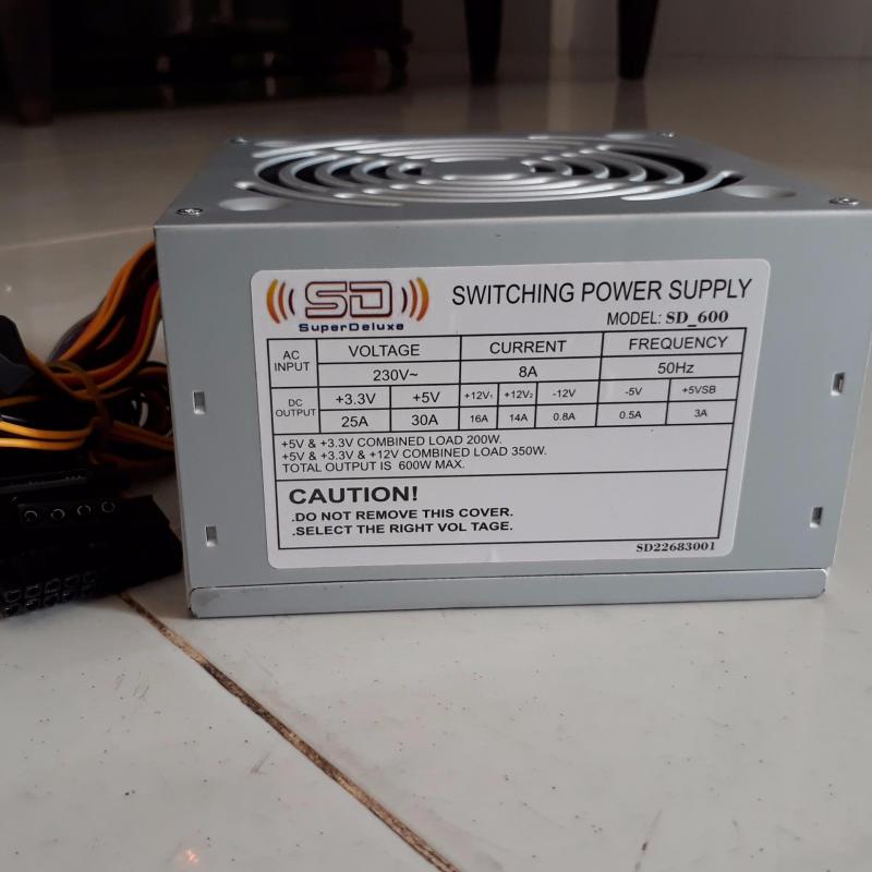 NGUỒN MÁY TÍNH: SD 600W- Màu bạc- Hàng Chính Hãng