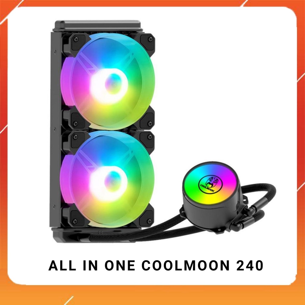 Tản nhiệt Cpu All in one coolmoon 240 | Sản phẩm chính hãng | Tẩn nhiệt nước giá tốt