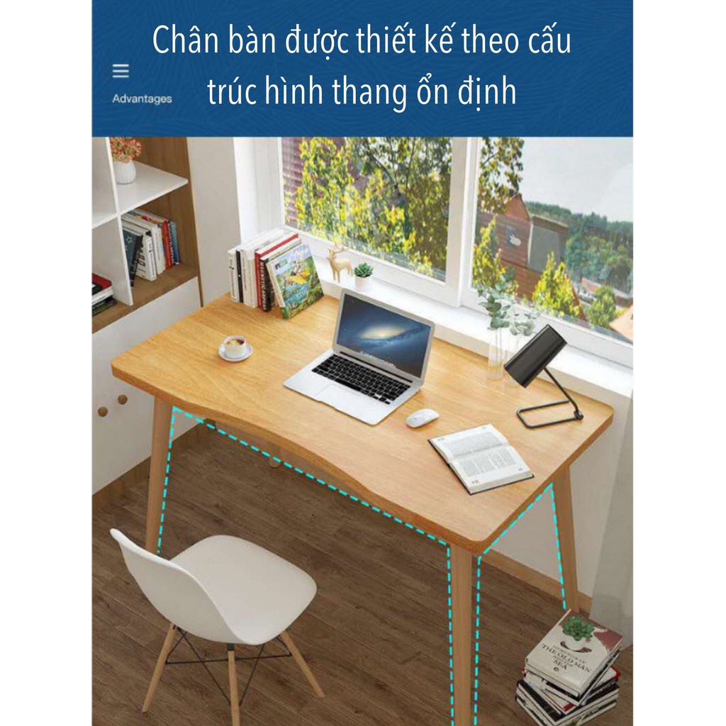 Bàn Làm Việc Chân Gỗ Tròn Phong Cách Châu Âu , Dùng Để Học, Để Máy Tính 3 Màu Trắng, Đen, Vàng Kích Thước R40xD80xC75cm