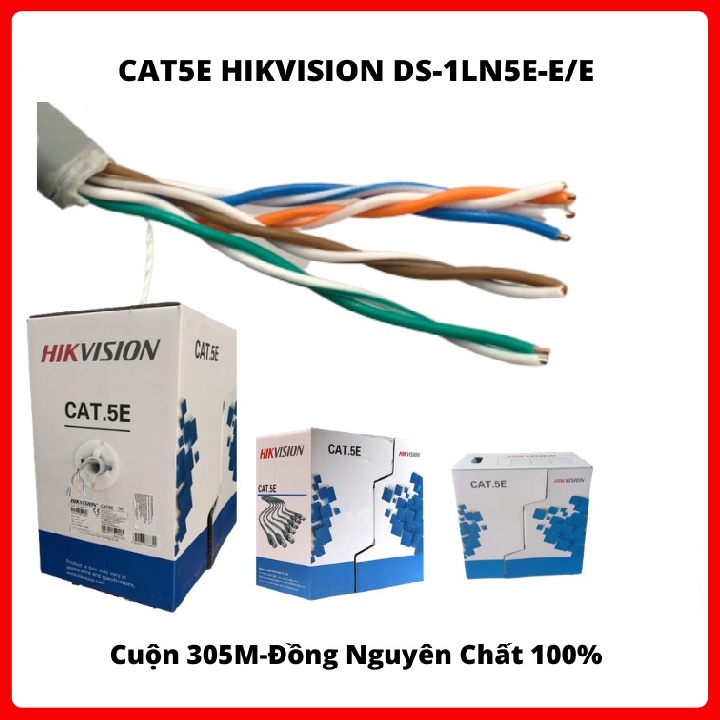 Cáp mạng CAT5E HIKVISION DS-1LN5E-E/E - Chính hãng