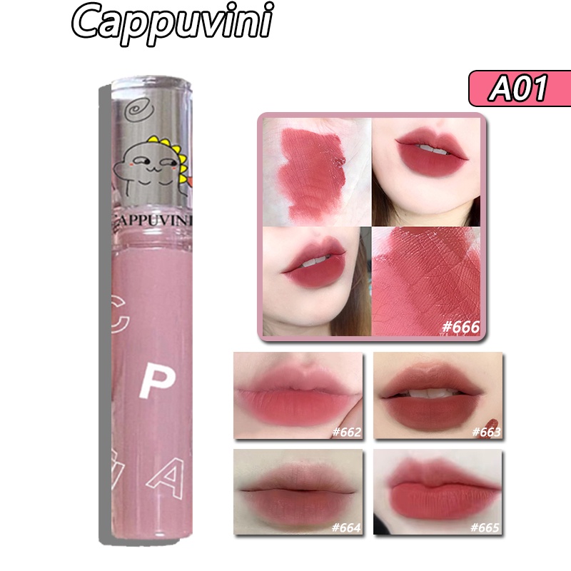 Son môi CAPPUVINI A01 lâu trôi dưỡng ẩm nhiều tông màu tùy chọn 4g