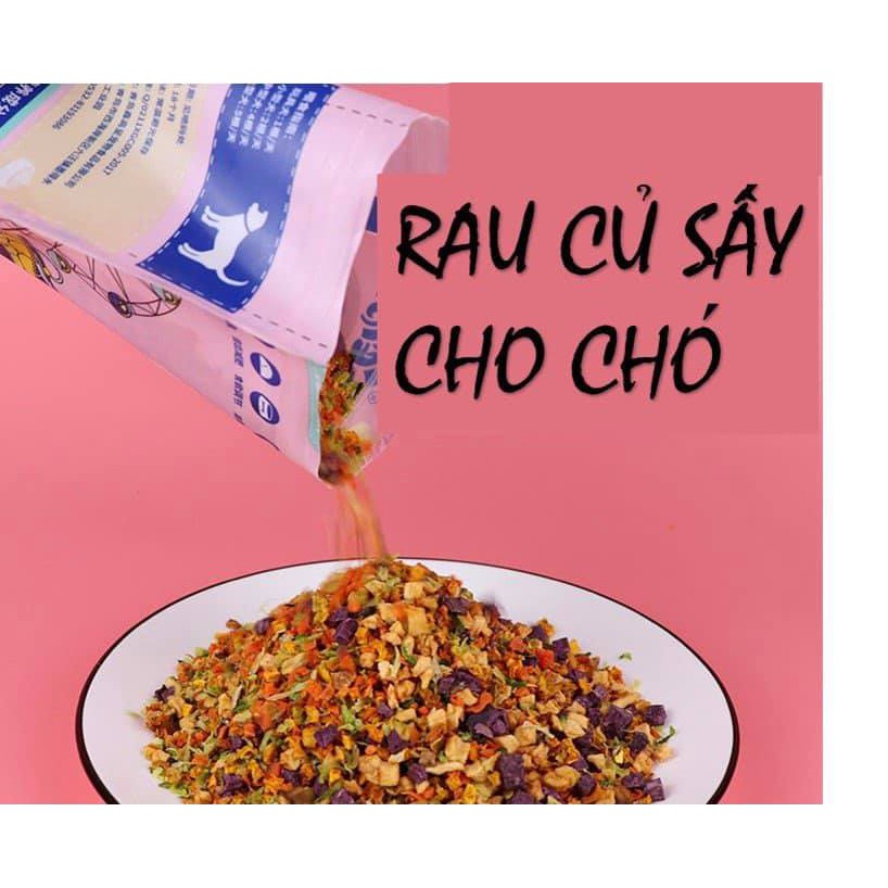 Rau củ quả sấy bổ sung chất xơ cho thú cưng khối lượng 100gr