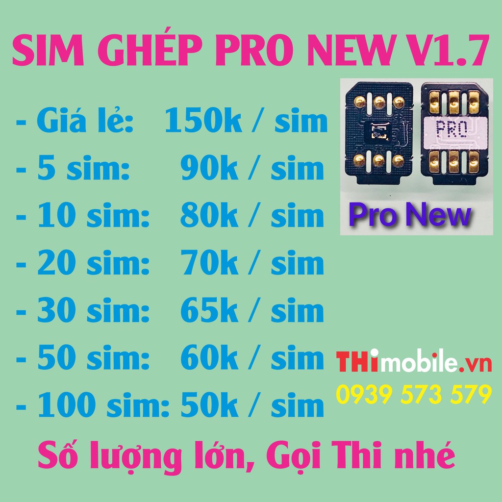 SIM GHÉP PRO NEW AUTO cho iPhone LOCK SE, 6S, 6S Plus trở lên (iOS 13 mới nhất và Sim 4G)