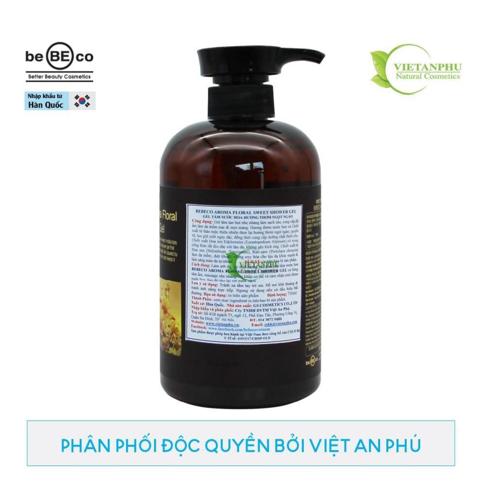 Sữa tắm hương thơm nước hoa BEBECO Hàn Quốc 750ml BEBECO AROMA FLORAL SHOWER