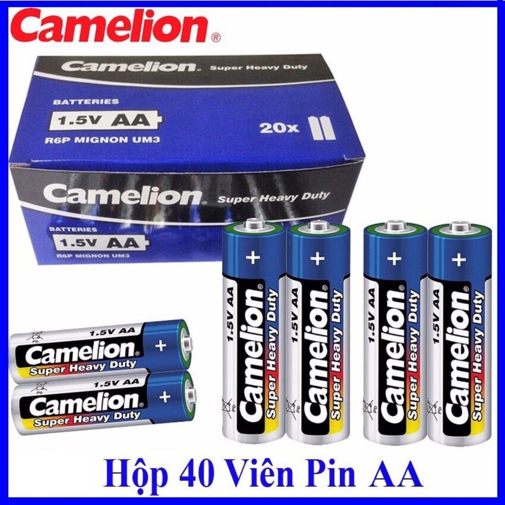 [Giá Sỉ] Hộp 40 Viên Pin Tiểu AA (2A) Camelion Super Heavy Duty Battery 1.5V
