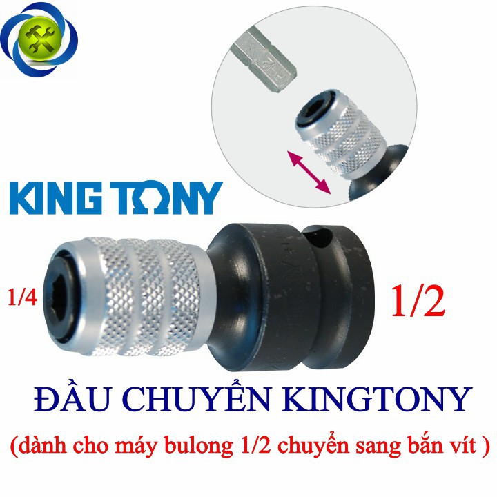 Kingtony 414A08S đầu chuyễn từ bu lông 1/2" sang vít 6.35mm