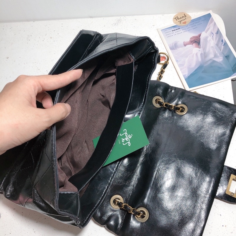 Túi da Pu ô trám công sở đeo vai đeo chéo siêu sang (hình thật)