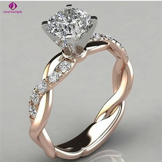 Nhẫn đính đá Zircon đơn giản cho nữ