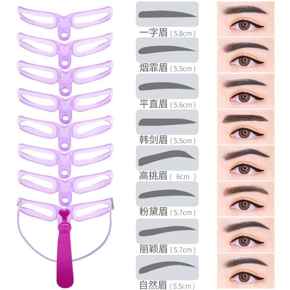 Bộ Thẻ Khuôn Hỗ Trợ Vẽ Lông Mày 8 Trong 1