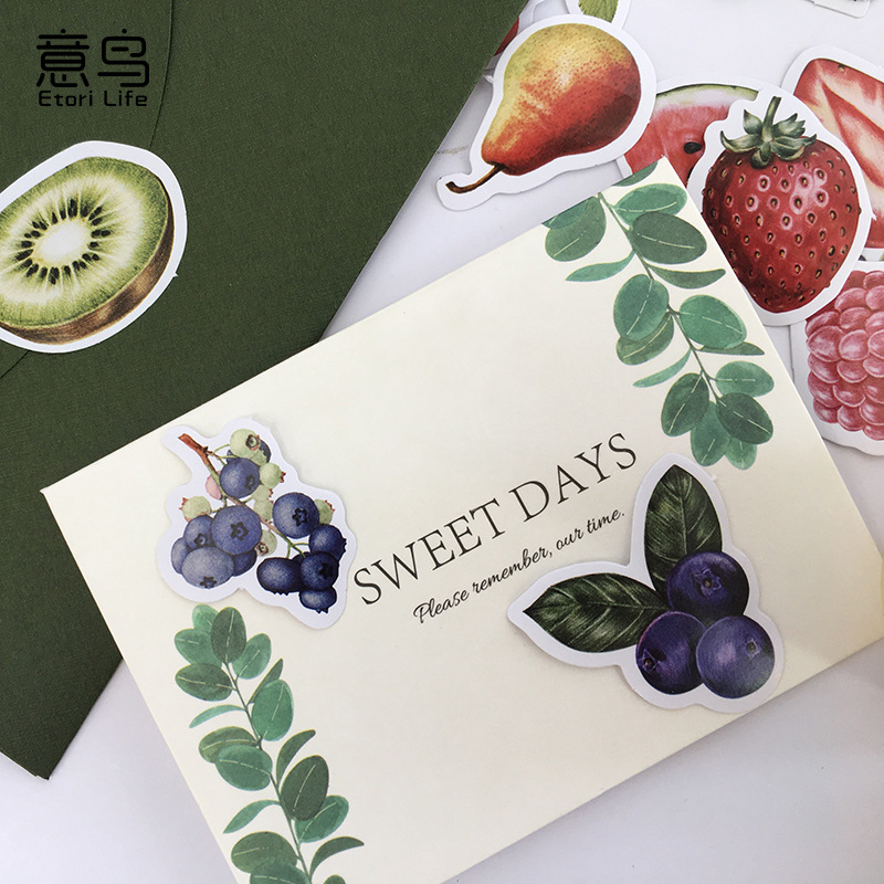 Hộp 46 Sticker dán chủ đề hình Trái Cây Sáng Tạo Box Sticker ST369