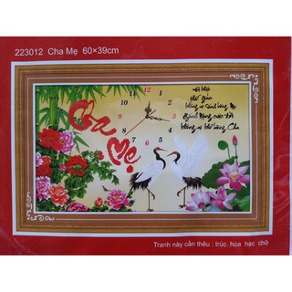 Tranh thêu chữ thập cha mẹ 223012